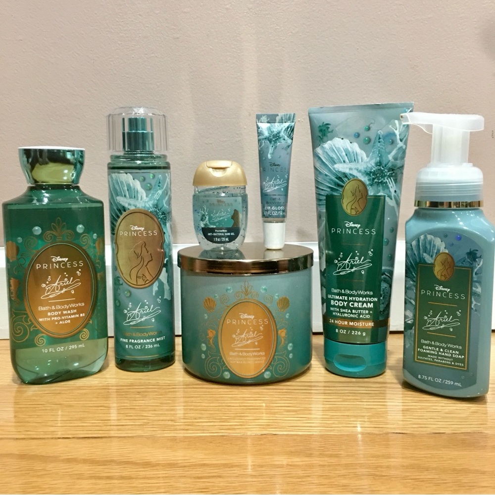 Disney Princess Arial Bath & Body Works 7Piece Set - Green